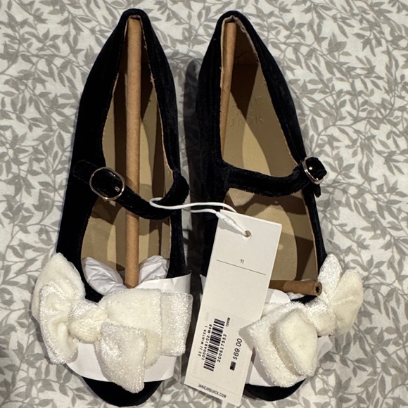 Janie and Jack Other - Janie and Jack Black Flats with White Bow